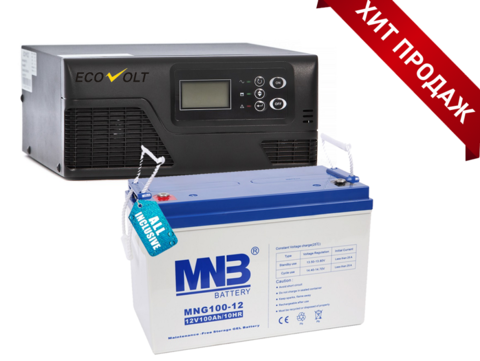 Комплект ИБП ECOVOLT SMART 612+MNB MNG 100-12