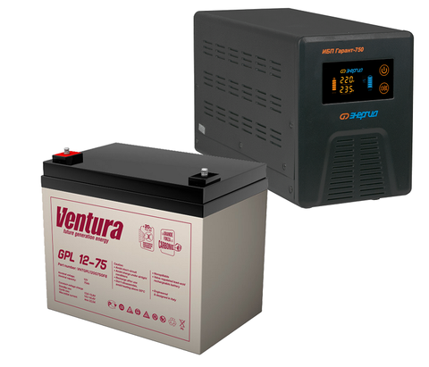 Комплект ИБП ЭНЕРГИЯ ГАРАНТ 750+VENTURA GPL 12-75