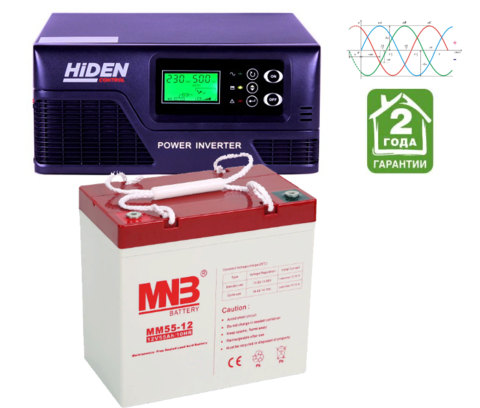 Комплект ИБП HIDEN HPS20-0412-АКБ MM55