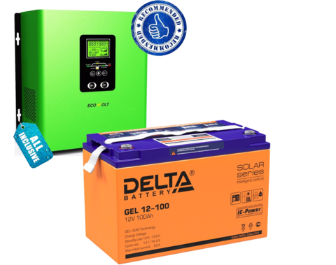 Комплект ИБП ECOVOLT TERMO 812+DELTA GEL 12-100
